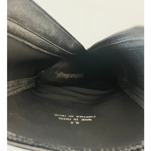 Jeffrey Campbell Refresh-L Black Patent Leather Boots Square Toe Y2K Size 8.5 - Picture 8 of 8